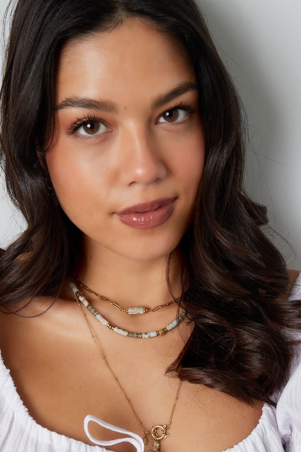 necklace cheerful beads - natural stones collection white h5Picture4